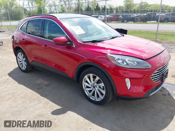 2021 Ford Escape Titanium Hybrid with VIN 1FMCU9DZ9MUA15184, listed as a IAAI auction lot 42093809 with 48,983 mi miles and . Bid and sale history available at DreamBid. Image 1.
