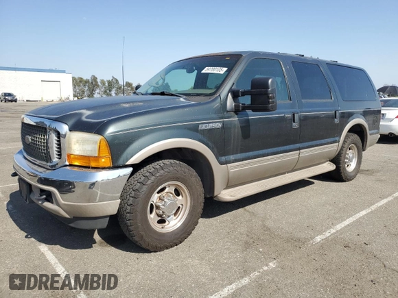2001 Ford Excursion Limited with VIN 1FMNU42S21EA08925, listed as a Copart auction lot 59700105 with 135,317 mi miles and Clean title. Bid and sale history available at DreamBid. Image 1.