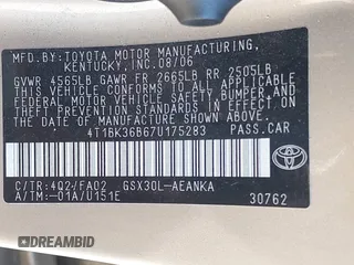 2007 Toyota Avalon XL with VIN 4T1BK36B67U175283, listed as a IAAI auction lot 41395425 with 94,607 mi miles and . Bid and sale history available at DreamBid. Image 9.