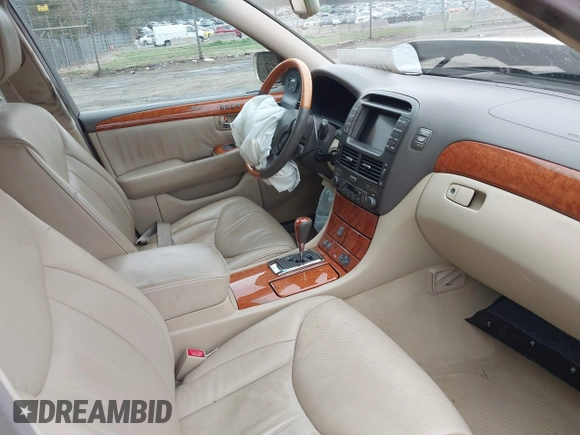2005 Lexus LS 430 with VIN JTHBN36F255015647, listed as a IAAI auction lot 41863620 with 104,817 mi miles and . Bid and sale history available at DreamBid. Image 5.