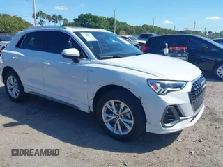 2024 Audi Q3 S line Premium with VIN WA1DECF34R1201052, listed as a IAAI auction lot 41829313 with 1,762 mi miles. Bid and sale history available at carsss.com. Image 1.