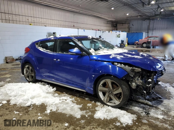 2013 Hyundai Veloster Turbo w/Black Int with VIN KMHTC6AE8DU109947, listed as a Copart auction lot 50118255 with 196,992 mi miles and Non Repairable. Bid and sale history available at carsss.com. Image 4.