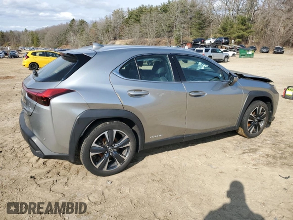 2021 Lexus UX with VIN JTHP9JBH7M2037908, listed as a Copart auction lot 48493995 with 52,066 mi miles and Salvage Title. Bid and sale history available at carsss.com. Image 3.