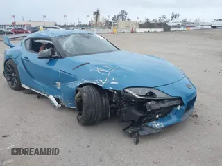 2024 Toyota GR Supra 3.0 with VIN WZ1DB0G08RW063652, listed as a IAAI auction lot 41802586 with 8,029 mi miles. Bid and sale history available at carsss.com. Image 1.