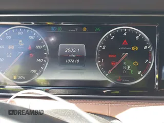 2017 Mercedes-Benz S 550 with VIN WDDXK8CBXHA017615, listed as a IAAI auction lot 41678109 with 107,618 mi miles and . Bid and sale history available at DreamBid. Image 7.