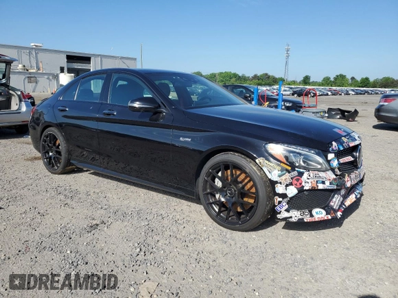 2018 Mercedes-Benz C 43 AMG with VIN 55SWF6EB9JU267340, listed as a Copart auction lot 55448435 with 80,303 mi miles and Clean Title. Bid and sale history available at carsss.com. Image 4.