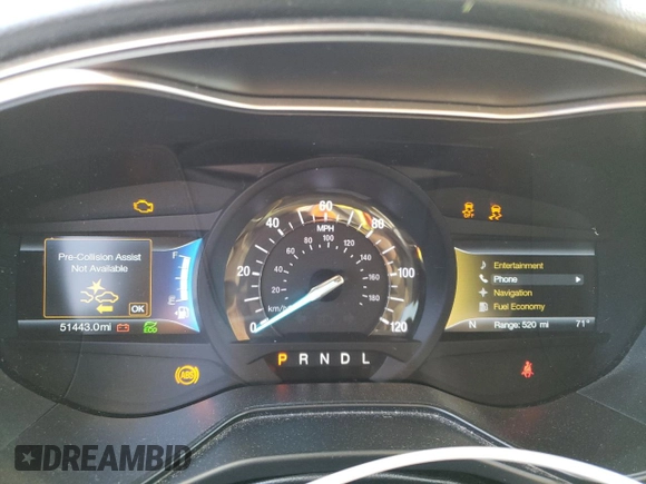 2019 Ford Fusion Hybrid SEL with VIN 3FA6P0MU0KR214689, listed as a Copart auction lot 39128013 with 51,443 mi miles. Bid and sale history available at carsss.com. Image 9.