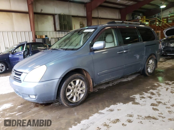 2007 Kia Sedona LX with VIN KNDMB233576162999, listed as a Copart auction lot 44761085 with 184,798 mi miles and Salvage Title. Bid and sale history available at carsss.com. Image 1.