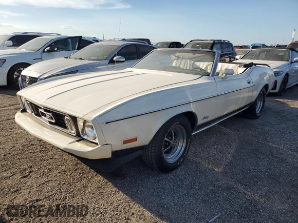 1973 Ford Mustang с VIN 3F03H257970, выставлен на аукционе Copart как лот 76169144 с пробегом 70 749 миль миль и Списание • Salvage title. История ставок и продаж доступна на DreamBid. Изображение 1.