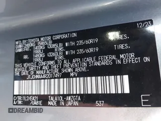 2024 Lexus RX 350 z VIN JTJCHMAA4R2017497, wystawiony jako IAAI lot #42151491 z przebiegiem 17 707 mil mil oraz . Historia ofert i sprzedaży dostępna na DreamBid. Obrazek 9.