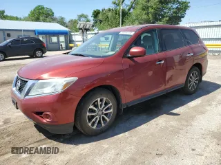 2014 Nissan Pathfinder S with VIN 5N1AR2MM4EC633105, listed as a Copart auction lot 56844185 with 217,994 mi miles and Salvage title. Bid and sale history available at DreamBid. Image 1.