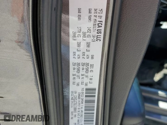 2020 Dodge Durango R/T with VIN 1C4SDJCT6LC188003, listed as a Copart auction lot 63706475 with 59,954 mi miles and Salvage title. Bid and sale history available at DreamBid. Image 13.