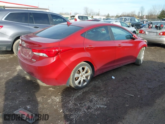 2012 Hyundai Elantra Limited with VIN KMHDH4AE7CU362802, listed as a IAAI auction lot 41586925 with 181,240 mi miles. Bid and sale history available at carsss.com. Image 4.