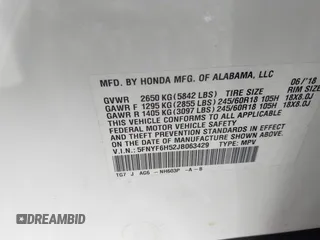 2018 Honda Pilot EX-L с VIN 5FNYF6H52JB063429, выставлен на аукционе IAAI как лот 42285436 с пробегом 89 429 миль миль и . История ставок и продаж доступна на DreamBid. Изображение 9.