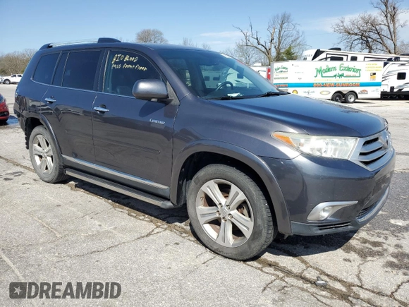 2012 Toyota Highlander Limited with VIN 5TDDK3EH1CS150504, listed as a Copart auction lot 50939885 with 185,656 mi miles and Salvage Title. Bid and sale history available at carsss.com. Image 4.
