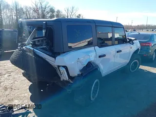 2023 Ford Bronco with VIN 1FMEE5DP0PLC12557, listed as a IAAI auction lot 41854143 with 9,839 mi miles. Bid and sale history available at carsss.com. Image 4.