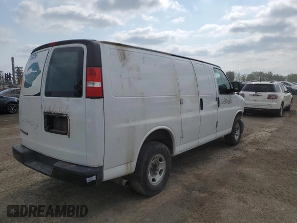 2018 Chevrolet Express Cargo with VIN 1GCWGAFP9J1241003, listed as a Copart auction lot 58662385 with Not provided miles and Salvage title. Bid and sale history available at DreamBid. Image 3.