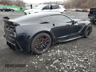 2017 Chevrolet Corvette Z06 1LZ with VIN 1G1YP2D66H5600182, listed as a Copart auction lot 48199795 with 38,326 mi miles and Salvage Title. Bid and sale history available at carsss.com. Image 3.