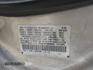 2005 Honda Odyssey EX-L with VIN 5FNRL38725B098992, listed as a IAAI auction lot 41639045 with 230,257 mi miles. Bid and sale history available at carsss.com. Image 9.