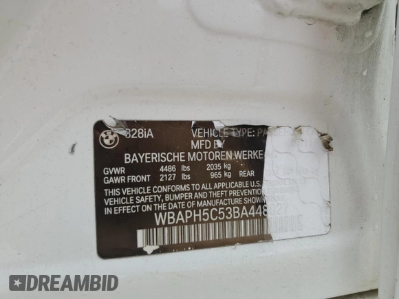 2011 BMW 3 Series 328i with VIN WBAPH5C53BA448027, listed as a Copart auction lot 51162725 with 194,891 mi miles and Salvage Title. Bid and sale history available at carsss.com. Image 14.