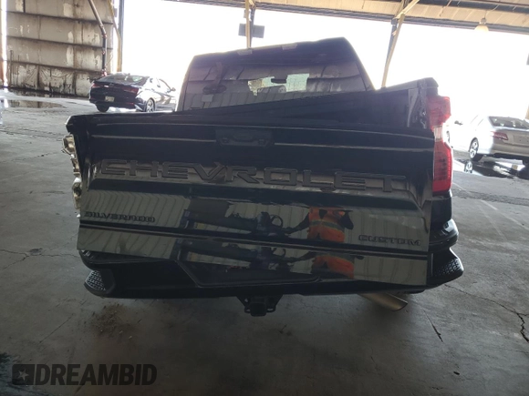 2024 Chevrolet Silverado 1500 Custom with VIN 1GCPDBEK7RZ296362, listed as a Copart auction lot 50384335 with 21,555 mi miles and Salvage Title. Bid and sale history available at DreamBid. Image 6.