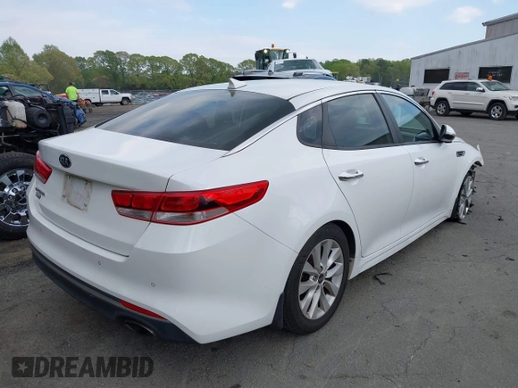 2018 Kia Optima LX with VIN 5XXGT4L30JG256660, listed as a IAAI auction lot 42005531 with 100,337 mi miles and . Bid and sale history available at DreamBid. Image 4.