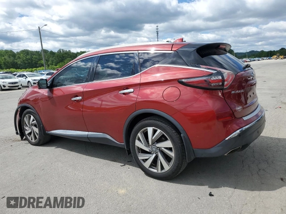 2020 Nissan Murano SL z VIN 5N1AZ2CJ1LN161311, wystawiony jako Copart lot #58058735 z przebiegiem 59 446 mil mil oraz Szkoda całkowita • Salvage title. Historia ofert i sprzedaży dostępna na DreamBid. Obrazek 2.