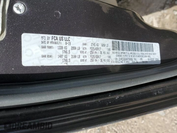 2019 Dodge Grand Caravan SE with VIN 2C4RDGBG0KR754698, listed as a Copart auction lot 45338225 with 152,537 mi miles and Salvage Title. Bid and sale history available at DreamBid. Image 13.