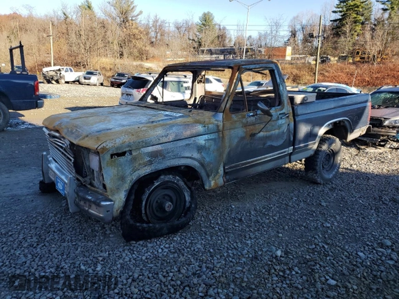 1986 Ford F-150 with VIN 1FTEF14H7GNB46015, listed as a Copart auction lot 80076324 with 0 mi miles and Salvage Title. Bid and sale history available at carsss.com. Image 1.