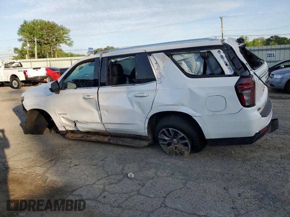 2021 Chevrolet Tahoe LT with VIN 1GNSCNKD1MR363008, listed as a Copart auction lot 51953455 with 77,353 mi miles and Salvage title. Bid and sale history available at DreamBid. Image 2.