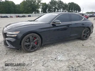 2022 Genesis G70 3.3T with VIN KMTG54TE3NU084394, listed as a Copart auction lot 58487975 with 58,610 mi miles and Salvage title. Bid and sale history available at DreamBid. Image 1.