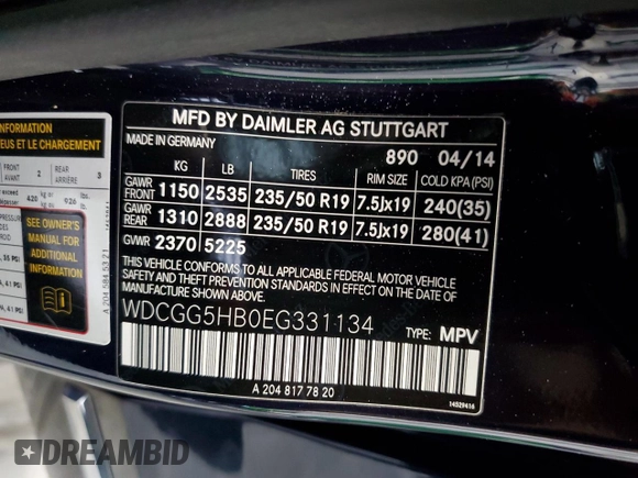 2014 Mercedes-Benz GLK 350 with VIN WDCGG5HB0EG331134, listed as a Copart auction lot 71226484 with 129,642 mi miles and Salvage Title. Bid and sale history available at DreamBid. Image 14.
