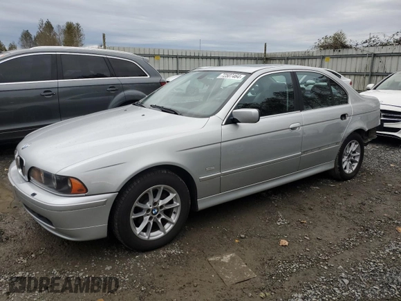 2003 BMW 5 Series 525iA with VIN WBADT43463G033124, listed as a Copart auction lot 72507464 with 0 mi miles and Salvage Title. Bid and sale history available at carsss.com. Image 1.