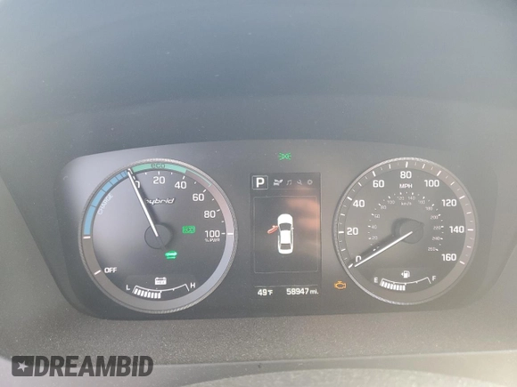 2016 Hyundai Sonata Hybrid SE with VIN KMHE24L12GA036428, listed as a Copart auction lot 48933603 with 58,947 mi miles. Bid and sale history available at carsss.com. Image 9.