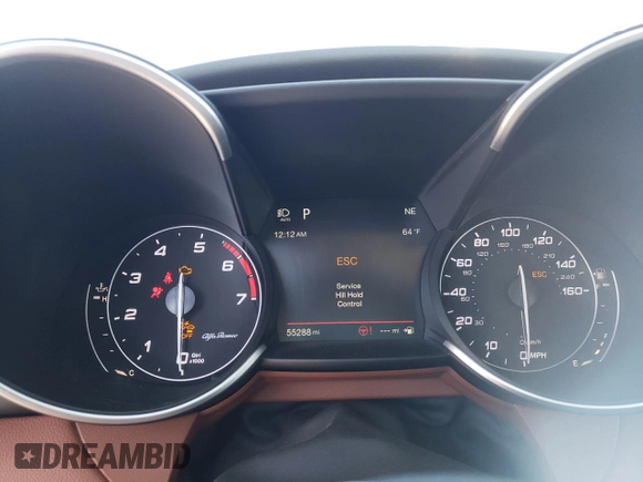 2019 Alfa Romeo Giulia Ti with VIN ZARFANBN9K7601162, listed as a Copart auction lot 53297925 with 55,288 mi miles and Salvage title. Bid and sale history available at DreamBid. Image 9.
