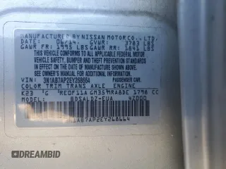 2014 Nissan Sentra SV z VIN 3N1AB7AP2EY268664, wystawiony jako Copart lot #52020415 z przebiegiem 95 614 mil mil oraz Szkoda całkowita • Salvage title. Historia ofert i sprzedaży dostępna na DreamBid. Obrazek 15.