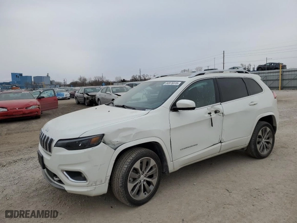 2019 Jeep Cherokee Overland with VIN 1C4PJMJX5KD352937, listed as a Copart auction lot 44975515 with 83,430 mi miles and Salvage Title. Bid and sale history available at carsss.com. Image 1.