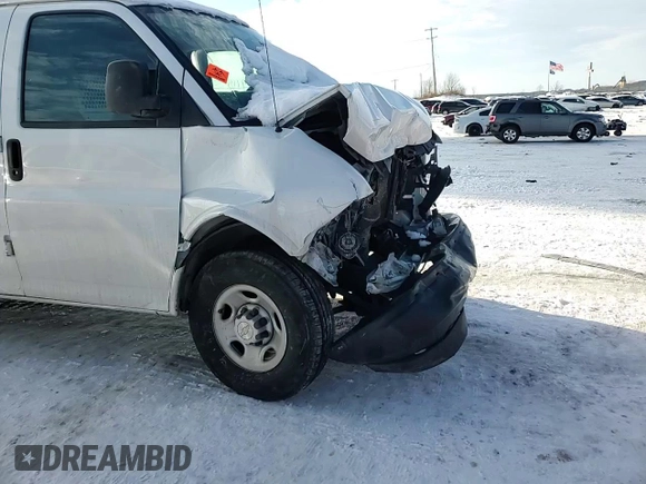 2023 Chevrolet Express Cargo z VIN 1GCWGAFP5P1180905, wystawiony jako Copart lot #87729115 z przebiegiem Nie podano mil oraz Nie do naprawy • Non repairable. Historia ofert i sprzedaży dostępna na DreamBid. Obrazek 14.