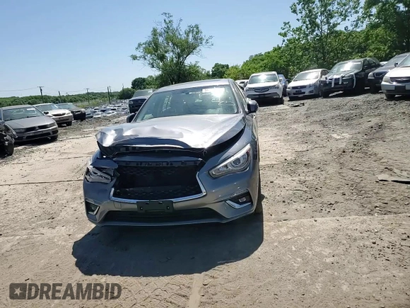 2018 Infiniti Q50 2.0t LUXE with VIN JN1CV7AR5JM280094, listed as a Copart auction lot 55852444 with 41,796 mi miles and Salvage Title. Bid and sale history available at carsss.com. Image 10.