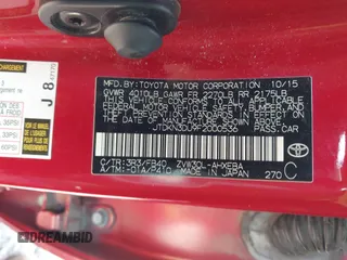 2015 Toyota Prius Four z VIN JTDKN3DU9F2000536, wystawiony jako IAAI lot #42396734 z przebiegiem 158 486 mil mil oraz . Historia ofert i sprzedaży dostępna na DreamBid. Obrazek 8.