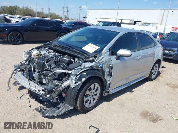 2020 Toyota Corolla LE with VIN JTDEPRAE0LJ114241, listed as a IAAI auction lot 41762404 with 44,571 mi miles. Bid and sale history available at carsss.com. Image 2.