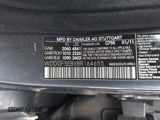 2011 Mercedes-Benz C-Class C 300 Sport with VIN WDDGF5EBXBR164655, listed as a IAAI auction lot 41904858 with 149,854 mi miles. Bid and sale history available at carsss.com. Image 9.