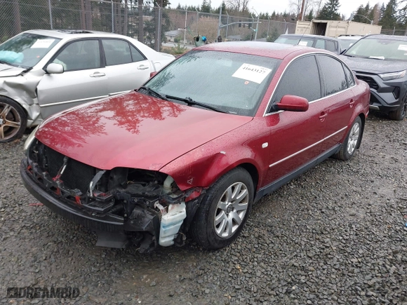 2002 Volkswagen Passat GLS with VIN WVWPD63B32P447516, listed as a IAAI auction lot 41643127 with 198,317 mi miles. Bid and sale history available at carsss.com. Image 19.