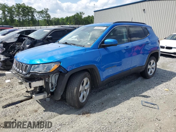 2021 Jeep Compass Latitude with VIN 3C4NJDBB1MT584118, listed as a Copart auction lot 55926585 with 89,454 mi miles and Salvage title. Bid and sale history available at DreamBid. Image 1.