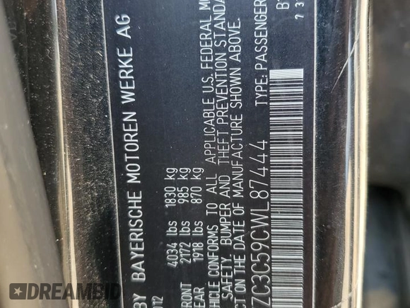 2012 MINI Countryman S with VIN WMWZC3C59CWL87444, listed as a Copart auction lot 59547785 with 147,814 mi miles and Salvage title. Bid and sale history available at DreamBid. Image 12.
