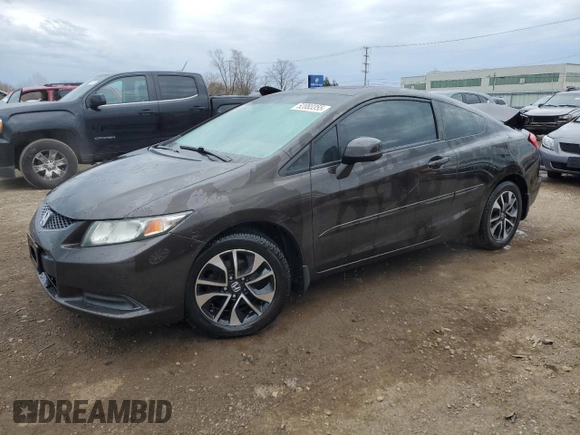 2013 Honda Civic Cpe EX with VIN 2HGFG3B8XDH511096, listed as a Copart auction lot 52083355 with 123,782 mi miles and Salvage Title. Bid and sale history available at carsss.com. Image 1.