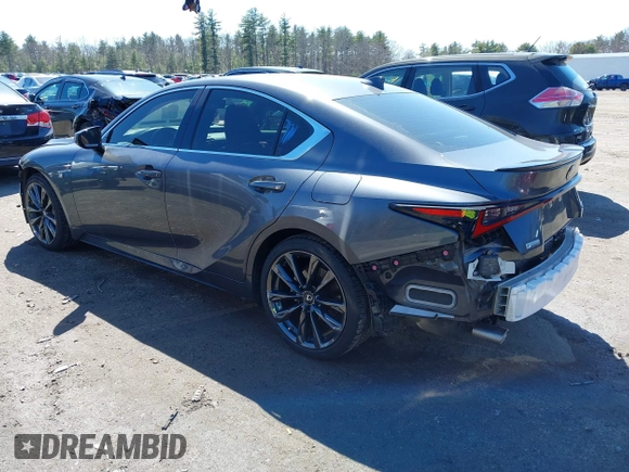 2021 Lexus IS 350 F Sport with VIN JTHGZ1E2XM5022762, listed as a IAAI auction lot 41974884 with 41,381 mi miles and . Bid and sale history available at DreamBid. Image 3.