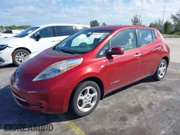 2011 Nissan LEAF SL-e with VIN JN1AZ0CP1BT005859, listed as a IAAI auction lot 41666341 with 71,745 mi miles. Bid and sale history available at carsss.com. Image 2.