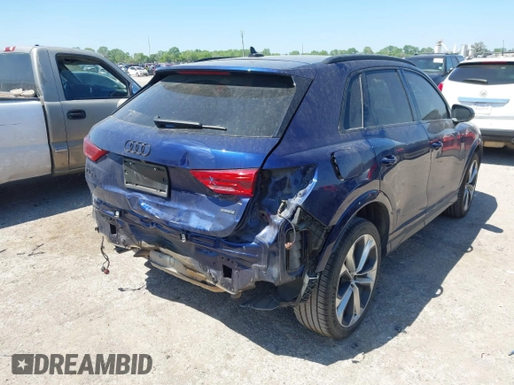 2021 Audi Q3 S line Premium with VIN WA1DECF3XM1085641, listed as a IAAI auction lot 41949213 with 71,621 mi miles and . Bid and sale history available at DreamBid. Image 6.