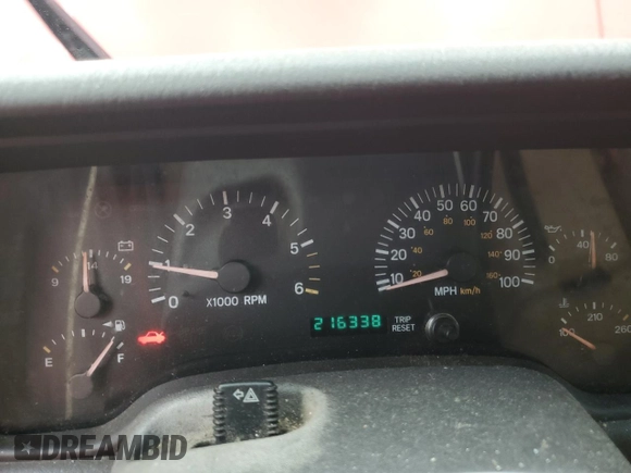 2001 Jeep Cherokee Sport with VIN 1J4FT48S41L570480, listed as a Copart auction lot 56123925 with 216,338 mi miles and Salvage title. Bid and sale history available at DreamBid. Image 9.